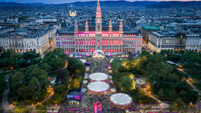 Das Eurovision Village am Rathausplatz (über ORF/ZOOMVP.AT)